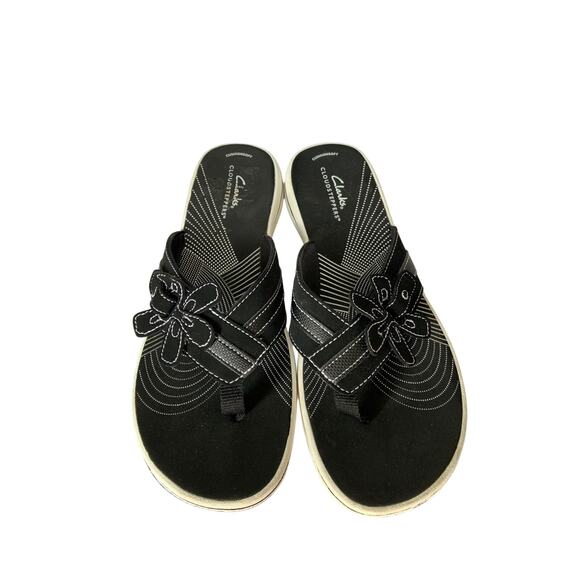 Clarks Cloudsteppers Breeze Opal Flower Flip Flops NWD Size 9 M - Picture 2 of 7